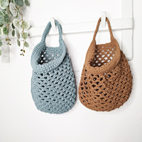 Kleine hangende gehaakte katoenen jute wollen opbergmand - milieuvriendelijk modern design keuken wandplantenhouder aanpasbaar gemaakt