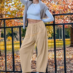<b>Womens</b> Barrel Sweatpants, Loose Fit <b>Lounge</b> <b>Pants</b> Casual Wide Leg Cotton Joggers Elastic Waist Pockets Soft Sweatpants <b>Women</b> - Product Image 3