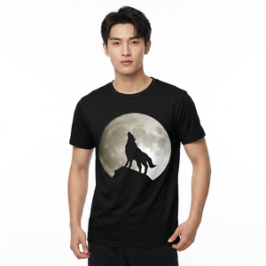 เสื้อยืดผู้ชายสีดำ พิมพ์ลายสัตว์ร้องเสียงดัง แขนสั้น คอกลม ผ้าถัก เป็นมิตรกับสิ่งแวดล้อม ระบายอากาศได้ดี ทรงปกติ - Product Image 4