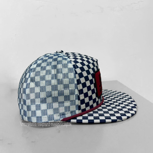 INJAE Full Printing Checkerboard Pattern Snapback Custom Logo Patch Mesh Back Streetstyle Trucker <b>Cap</b> with Rope Fashion Hat - Product Image 3