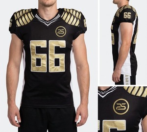 Uniformes de Fútbol Americano de la Mejor Calidad, Diseño Personalizado, Poliéster/Algodón, Manga Corta, Antibacterianos, Secado Rápido, Transpirables - Product Image 3