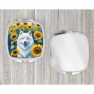 Samoyède Tournesols Compact Voyage Maquillage Miroir Portable Pliant De Poche pour Femmes et Filles Cadeau pour Amis et Famille - Product Image 4