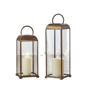 Rose Gold Stainless Steel <b>Lantern</b> Modern Frosted Glass <b>Candle</b> <b>Holder</b> for Wedding Events and Luxury Home Decor Outdoor - Product Image 5