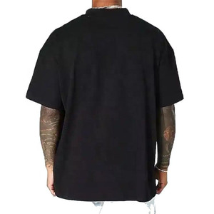 T-shirts pour hommes de haute qualité personnalisés en usine, 100% coton, unisexe, style hip-hop, t-shirt oversize décontracté, t-shirt oversize uni pour hommes - Product Image 3