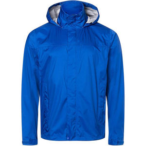 Veste imperméable à capuche bleue pour homme, col montant, fermeture éclair, style décontracté, pour le printemps, en polyester - Product Image 1