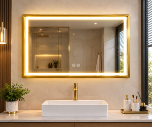Miroir de salle de bain LED Daystar Trade avec capteur tactile et design rectangulaire moderne - Product Image 3