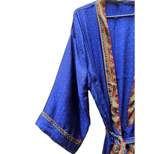 Kimono Sari de seda India para mujer, Kimono Vintage de verano, vestido surtido, Kimono Hippie bohemio, bata de casa, vestido de Kimono de playa - Product Image 2
