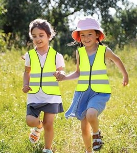 Chaleco de Seguridad Reflectante de Poliéster para Niños, Alta Visibilidad, con Cierre, Portátil, Promocional, para Actividades Escolares y al Aire Libre - Product Image 2