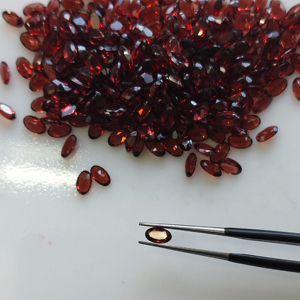 Granat rouge naturel 5x3MM, coupe ovale, pierre précieuse de qualité supérieure, pour la fabrication de bijoux, accessoire - Product Image 1