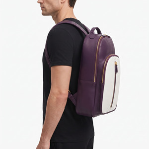 Men's Leather <b>Backpack</b> with Front Zip Pocket Men Leather Laptop <b>Backpack</b> for Office Work Custom Logo Leather Laptop <b>Backpack</b> - Product Image 2