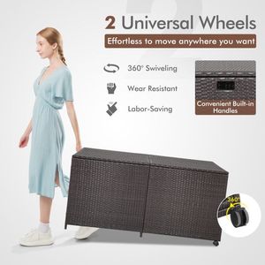 175-Gallon Outdoor <b>Storage</b> <b>Box</b> with Universal Wheels & Zippered Liner - Product Image 6
