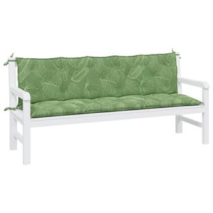 Coussins de banc de jardin en tissu Oxford à motif de feuilles, coussins de siège et oreiller élégants pour la vie en plein air, 2 pièces - Product Image 3