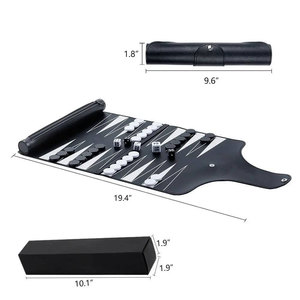 กระดานแบ็คแกมมอนหนัง PU ขนาด 21 นิ้ว สี่เหลี่ยมจัตุรัส สลักลายตามสั่ง เป็นมิตรกับสิ่งแวดล้อม ระดับมืออาชีพ หรูหรา สำหรับการเดินทาง พร้อมชุดอุปกรณ์ 10 ชิ้น สำหรับงานปาร์ตี้ - Product Image 3