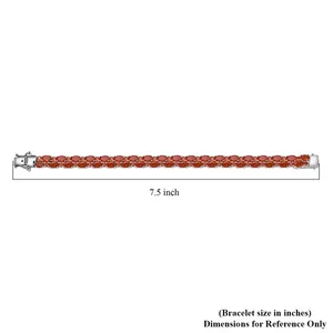 Silver Plated Tennis <b>Bracelet</b> Women's <b>Red</b> Crystal Rhinestone Channel Setting Classic Style Fashion Jewelry Gift - Product Image 2