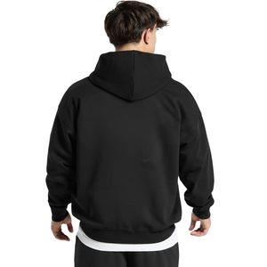 Sweat-shirt à capuche zippé noir surdimensionné pour homme, en molleton épais, coupe décontractée, style streetwear. - Product Image 2