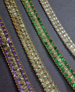 Adornos de Encaje con Patrón Floral Metálico, Ecológicos y Tradicionales, para Velos de Novia, Vestidos, Trajes de Escenario y Festivales - Product Image 3