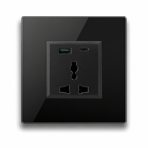 Fox Domotics Tuya Enabled Smart Glass Touch <b>Socket</b> 6A | <b>USB</b> + Type-C Fast Charging | 2 Module - Product Image 3