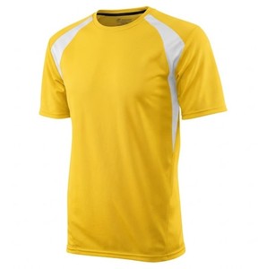 Camiseta Deportiva de Fútbol para Hombre, Amarilla, Manga Corta, Cuello Redondo, Poliéster que Absorbe la Humedad, Corte Regular para Adultos - Product Image 1
