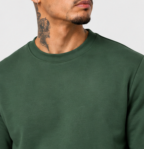 Ensemble de survêtement sportif vert pour homme, haut à col rond et pantalon de jogging, tenue d'entraînement athlétique - Product Image 6