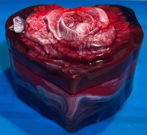 Boîte à bijoux en résine artisanale de luxe, décorative, à fleurs, pour ranger les bibelots, petite boîte cadeau personnalisée en résine - Product Image 3