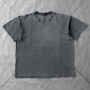 <b>Men's</b> Gray O-Neck Short Sleeve T-<b>Shirt</b> 100% Cotton Jersey Knitted Casual Regular Fit <b>Skulls</b> Front High Street Anti-Shrink 300g - Product Image 1