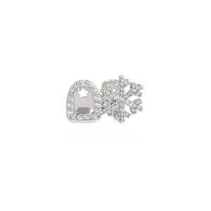 Grillz Flocon de Neige Plaqué Argent de Haute Qualité, Motif Géométrique Rouge Bleu Blanc, Bijoux Hip Hop pour Fête, Accessoire de Mode Unisexe - Product Image 3