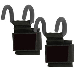 OEM ODM Pro Fitness Weight Training Metal Hook Hand Grips Adjustable Wrist Wrap Support Straps Lifting Power Hooks - Product Image 3