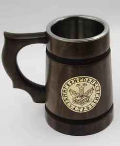 Taza de Madera de Fabricación India, Tamaño Personalizado, Proveedor Mayorista, Taza de Madera Tipo Barril, Taza Vikinga de Lujo Moderna de Madera y Acero Inoxidable - Product Image 6