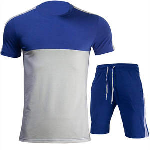 Ensemble de survêtements de sport d'été pour hommes, vente en gros, personnalisable avec LOGO, T-shirt et short, tenue de gym, course à pied, entraînement, vêtements de sport - Product Image 3