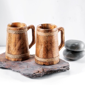 Vente chaude 100% chope à bière étanche avec manche en bois chope en céramique en bois pour restaurant d'hôtel à domicile - Product Image 6