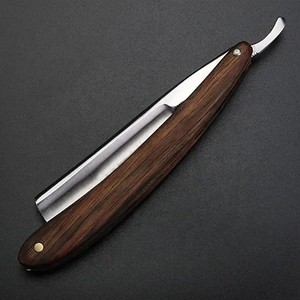 Wholesale Straight Edge Barber <b>Razor</b> German Stainless Steel Single Blade Men Face Shaving Wooden Handle Customized Tegra CE ISO - Product Image 5