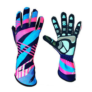 Custom Sublimated Kart Racing Gloves-Anti-Slip Silicone Coating Breathable Full Finger Design Unisex High Quality Manufacturer - Product Image 3
