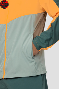 Conjunto de Pantalones Cortos Impermeables y Cortavientos con Bloques de Color, Chaqueta con Capucha Ligera de Secado Rápido para Deportes al Aire Libre, Conjunto de Pantalones Cortos de Nailon - Product Image 2