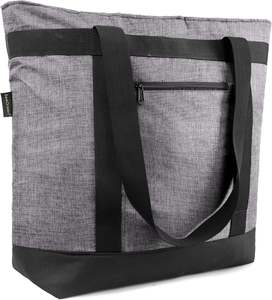 Sac isotherme vintage en polyester Momy Lady, souple, étanche, avec fermeture éclair, pour la plage, les courses, avec poche humide réutilisable - Product Image 1