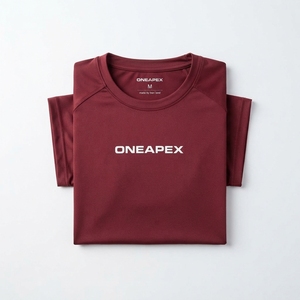 <b>Men</b> Compression T <b>Shirt</b> <b>Burgundy</b> Short Sleeve Athletic Gym Training Sportswear Custom Logo Fitness Running Workout <b>Shirt</b> - Product Image 2