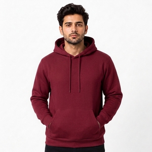 Sudadera con Capucha para Hombre, Color Sólido, Corte Regular, Forro Polar de Algodón, Informal, para Invierno, Impermeable, Transpirable - Product Image 1
