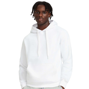 Sweat-shirt à capuche blanc pour homme, coupe ample, en coton French Terry, décontracté, pour l'automne, couleur unie, manches classiques, sweat-shirt tricoté - Product Image 4