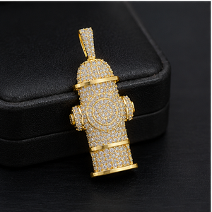 10K <b>Solid</b> <b>Gold</b> Custom Fire Hydrant Moissanite Diamond Statement Necklace <b>Pendant</b> Minimalist Firefighter Hip Hop Charms for Gifts - Product Image 3