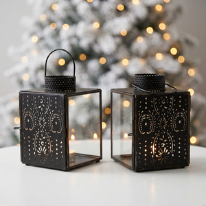 Wholesale <b>Mini</b> Moroccan Style Metal Framed Glass Tea Light Candle <b>Lanterns</b> for Home Decoration - Product Image 4