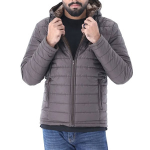 Chaqueta Bomber con Capucha para Hombre, Color Gris Oscuro, Cierre de Cremallera, Resistente al Viento, Ropa de Invierno Informal, 100% Poliéster, Corte Regular - Product Image 6
