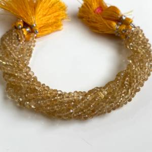 ลูกปัดซิทรินธรรมชาติทรงรอนเดลเหลี่ยมเพชรพลอย ขนาด 5-6 มม. สีเหลือง สำหรับทำเครื่องประดับ สร้อยคอ สร้อยข้อมือ จำนวนมาก - Product Image 4