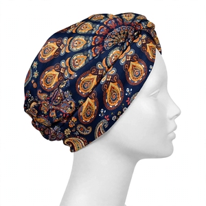 Pañuelo Cuadrado de Seda Azul Marino con Estampado de Hojas para Mujer, Elegante Chal Estampado a Mano con Serigrafía, Suave para la Piel, Accesorio de Moda para la Cabeza - Product Image 5