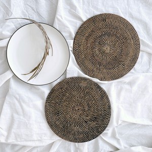 Rattan tale <b>mat</b> <b>round</b> wicker placemats wholesale eco friendly tableware handwoven placemat - Product Image 6