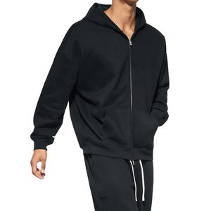 เสื้อฮู้ดดี้โอเวอร์ไซส์แบบหนาพิเศษ ซิปหน้า พิมพ์ลายพัฟฟ์ตามสั่ง ผ้าคอตตอนผสมขนแกะ 350 GSM สำหรับทุกเพศ - Product Image 5