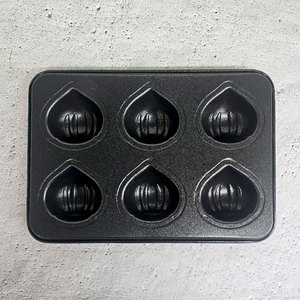 Moule à 6 cavités de forme ronde, à nervures, revêtement antiadhésif PTFE, compatible four, fabrication coréenne, ustensile de cuisson - Product Image 1