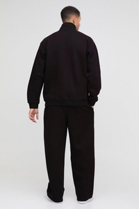 Survêtement personnalisé pour homme avec fermeture éclair quart de tour, en molleton épais, pantalon de survêtement à jambe large, ensemble deux pièces avec sweat à capuche, marque privée, fabricant en gros - Product Image 2