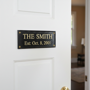 Letrero de Dirección Personalizado Bella Vita de Metal, Letras de Latón Negro, Placa para Puerta Exterior Atornillada, Moderna, Resistente al Agua, Duradera, para Apartamento - Product Image 2