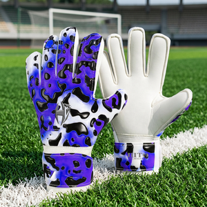 Customized Soccer Goalkeeper Gloves <b>For</b> Professional Front German Latex And Backhand Sublimation Print Negative Cut Wholesale - Product Image 4