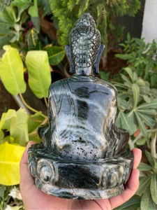 Estatua de Buda de Jaspe Natural |   Escultura de Piedras Preciosas Tallada a Mano |   Decoración para el Hogar, Altar de Meditación |   Feng Shui 7.5x5.5 Pulgadas - Product Image 6
