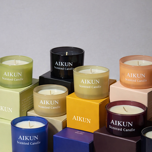 Aikun Fragrant Bergamot <b>Scented</b> <b>Candle</b> Clean Burning Glass Jar <b>Candles</b> Custom Labels,Colored <b>Candles</b> for Household, Commercial - Product Image 2